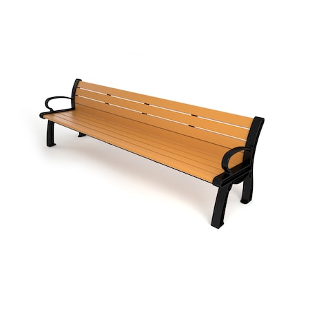 Frog Furnishings Cedar 8' Heritage Bench with Black Frame PB 8CEDBFHER